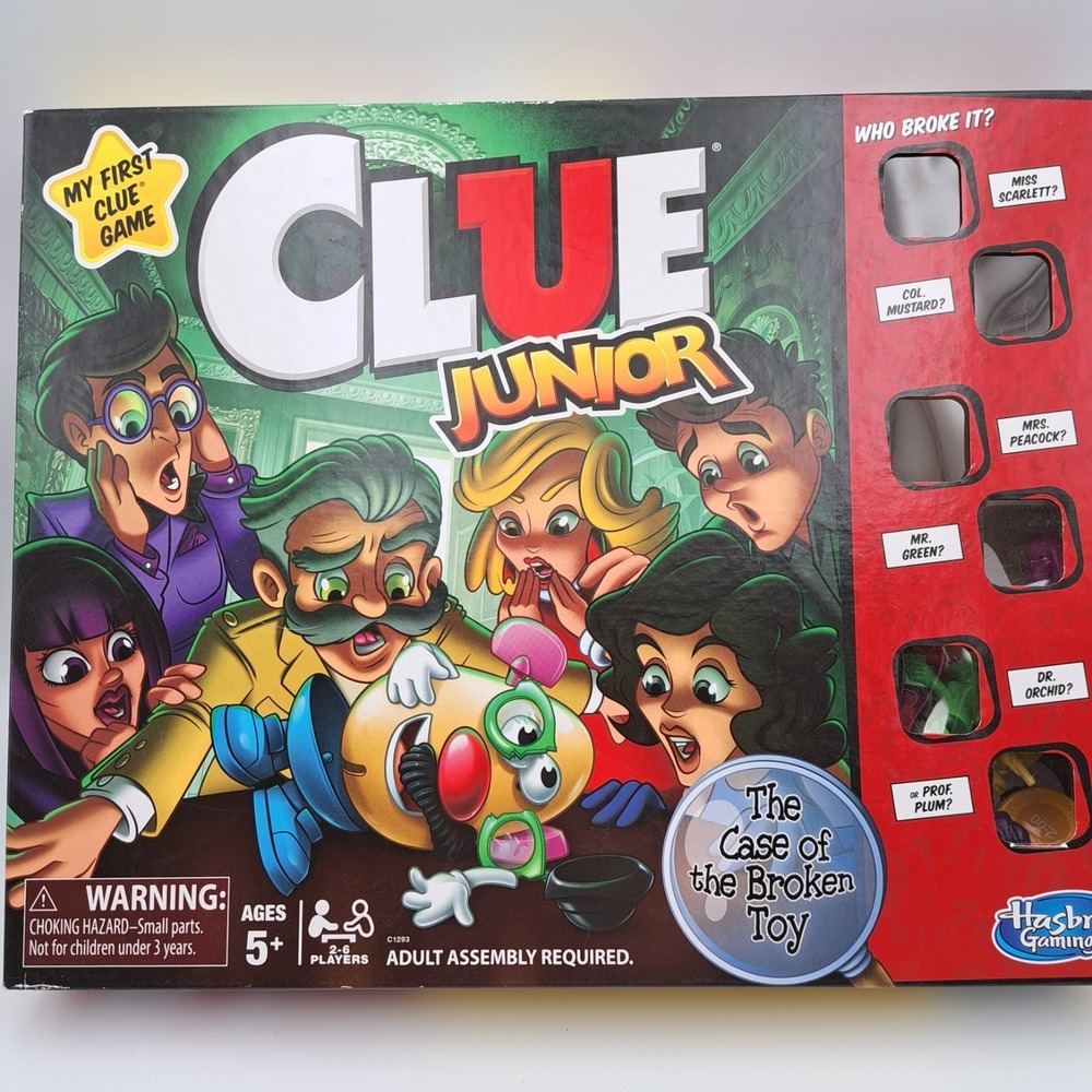 Clue Jr. The Case Of The Broken Toy Board Game 2018 Edition Complete